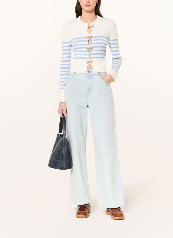 CLAUDIE PIERLOT Pullover mit Cut-outs ECRU / HELLBLAU
