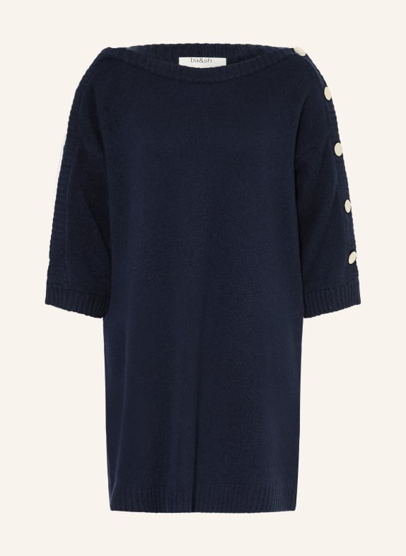 ba&sh Pletené šaty COLEEN z kašmíru TMAVĚ MODRÁ