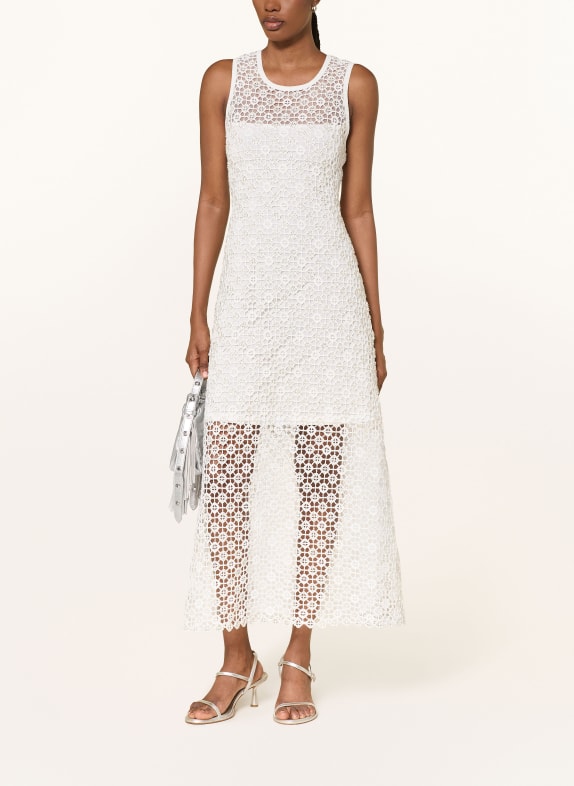 maje Sukienka szydełkowa z ozdobnymi perełkami BIAŁY
