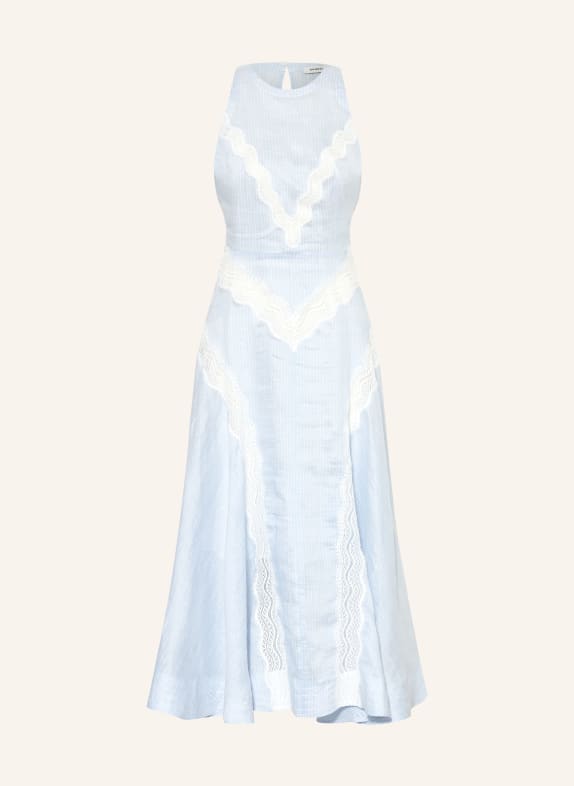 SANDRO Kleid mit Spitze HELLBLAU / WEISS