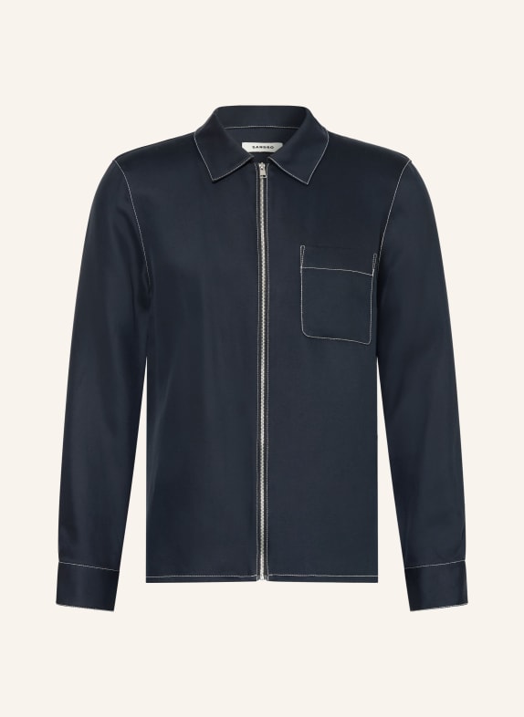SANDRO Hemd Regular Fit DUNKELBLAU / WEISS