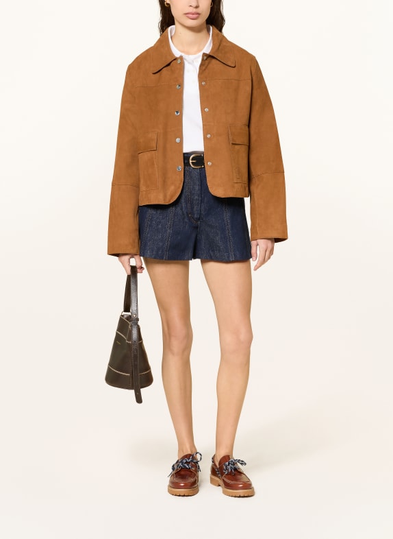 CLAUDIE PIERLOT kurtka skórzana KONIAKOWY