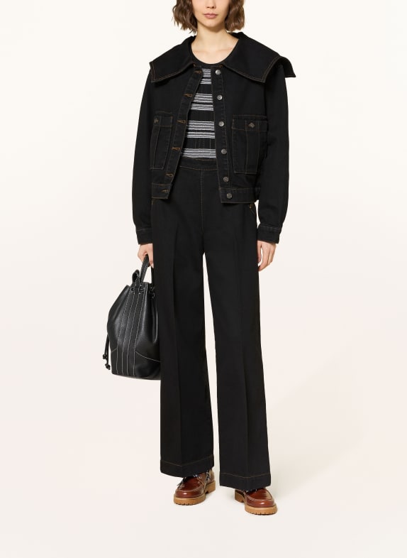 CLAUDIE PIERLOT Wide Leg Jeans B001 BLACK