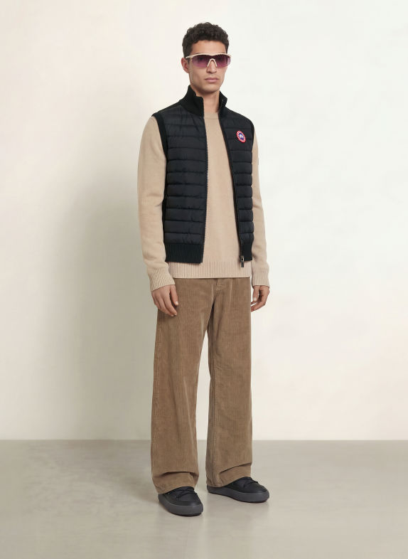 CANADA GOOSE Down vest HYBRIDGE in mixed materials BLACK