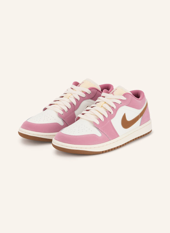 JORDAN Sneaker AIR JORDAN 1 LOW FUCHSIA / BRAUN / WEISS