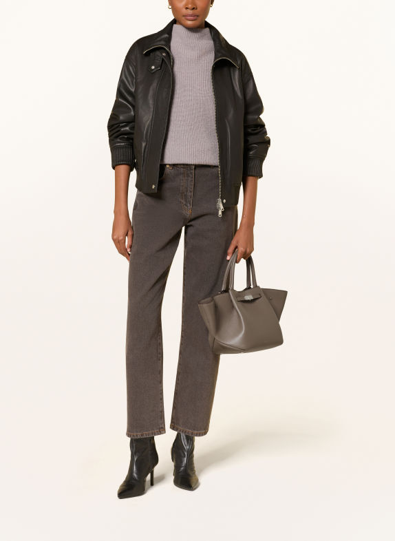 DEMELLIER Handtasche THE MIDI NEW YORK TAUPE / SILBER