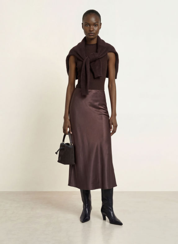 BOSS Knit top FESKIES DARK BROWN