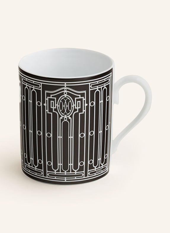 LA TABLE HERMÈS Hrnky s rukojetí H DÉCO č. 2 ČERNÁ / BÍLÁ