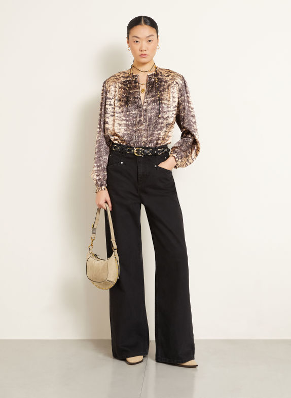 ISABEL MARANT Crossbody bag OSKAN MOON BEIGE / GOLD