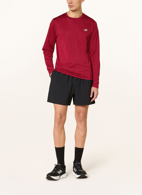 new balance Koszulka do biegania ATHLETICS CIEMNOCZERWONY