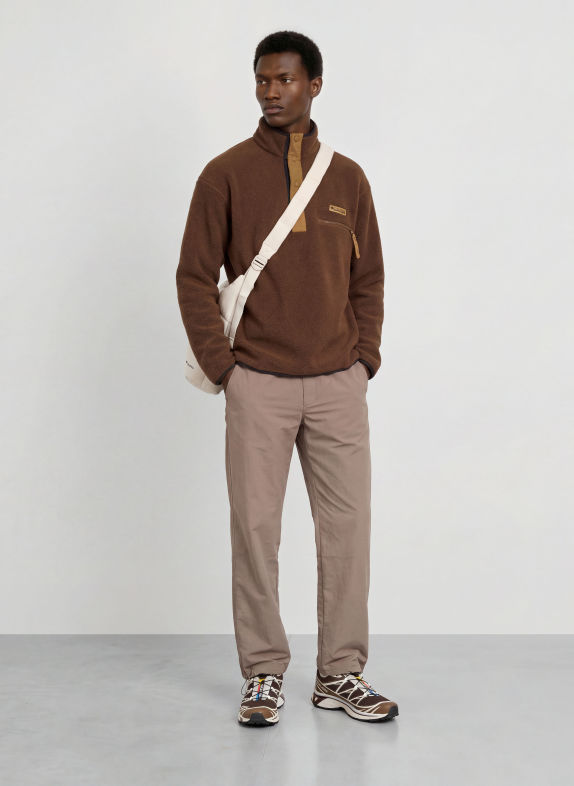 Columbia Pulover cu glugă din fleece HELVETIA™ II MARO ÎNCHIS / CAMEL