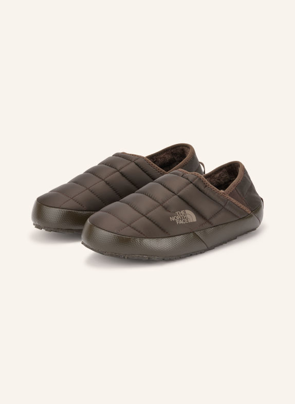 THE NORTH FACE Slippery THERMOBALL™ TRACTION s umělou kožešinou TMAVĚ HNĚDÁ