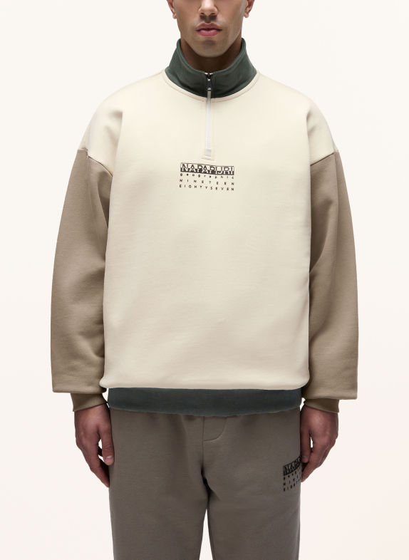 NAPAPIJRI Sweat-Troyer ECRU / KHAKI / DUNKELGRÜN