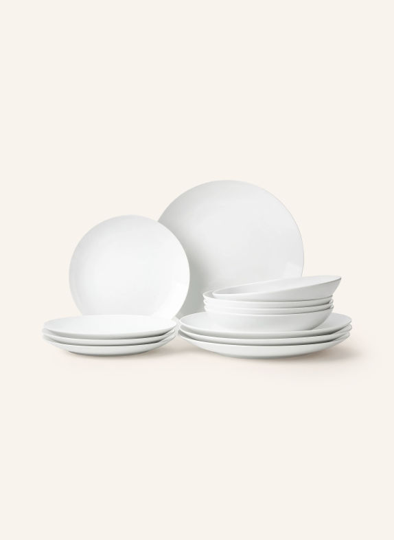 Westwing Collection 12-piece Tableware set DELIGHT MODERN WHITE