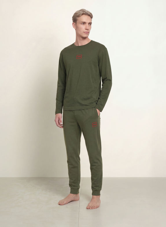 HUGO Schlafshirt LAZE DUNKELGRÜN