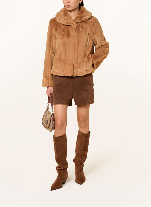 GUESS Kunstfell-Jacke NEW SOPHY CAMEL
