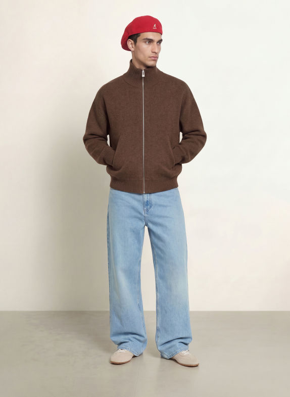 AXEL ARIGATO Cardigan CORE MARRON FONCÉ
