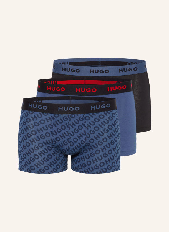 HUGO 3-pak boxershorts BLÅ / SORT