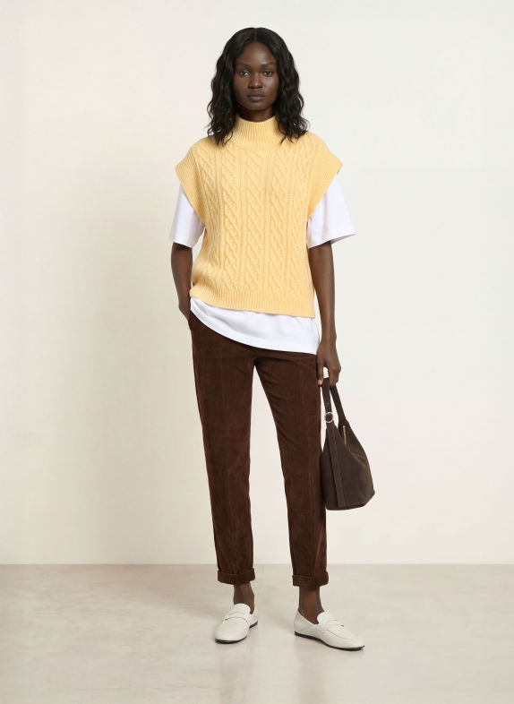 CAMBIO Corduroy broek KRYSTAL MARRON FONCÉ