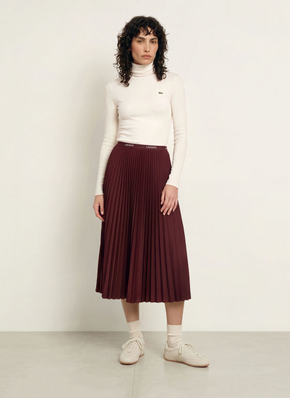 LACOSTE Pleated skirt DARK RED