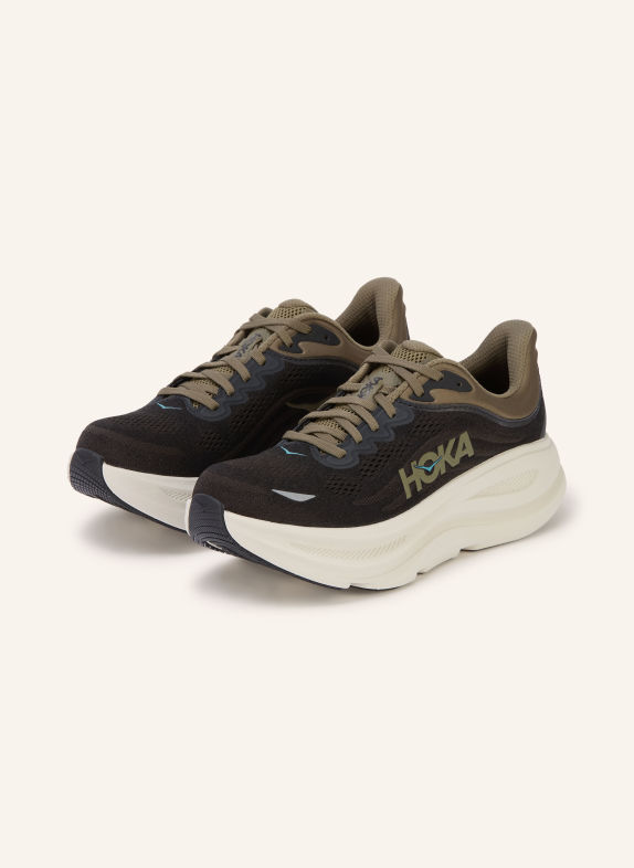 HOKA Hardloopschoenen BONDI 9 ZWART / OLIJF
