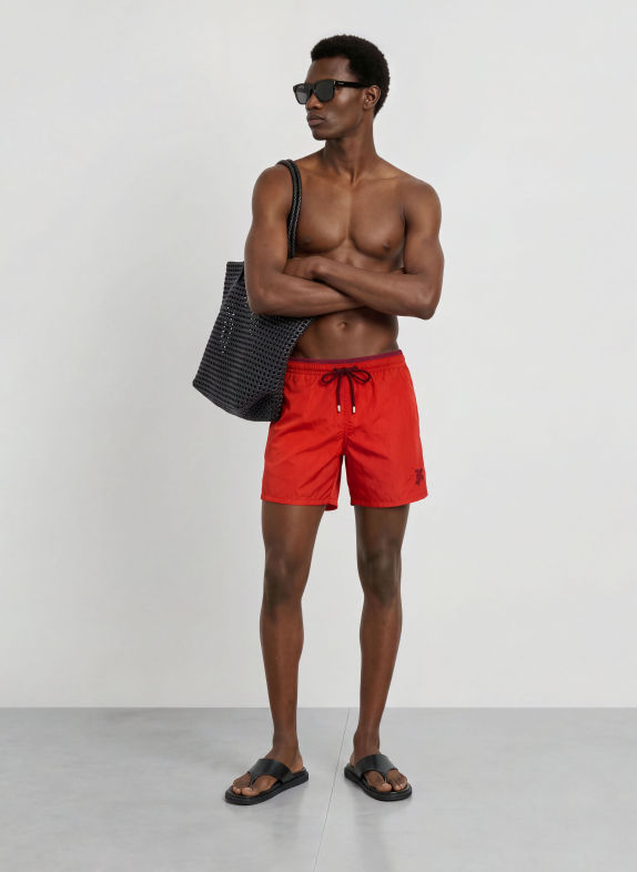 VILEBREQUIN Short de bain MOOREA ROUGE / ROUGE FONCÉ