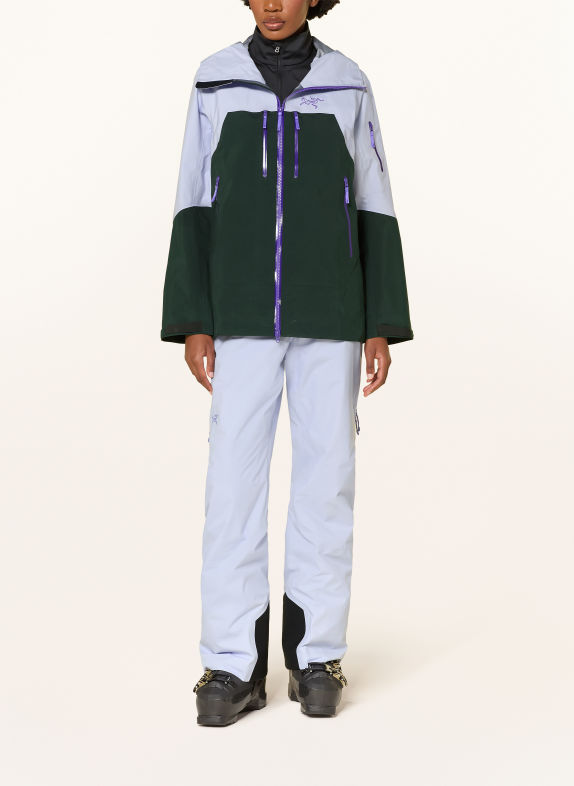 ARC'TERYX Kurtka narciarska hardshell RUSH JASNOFIOLETOWY / CIEMNOZIELONY