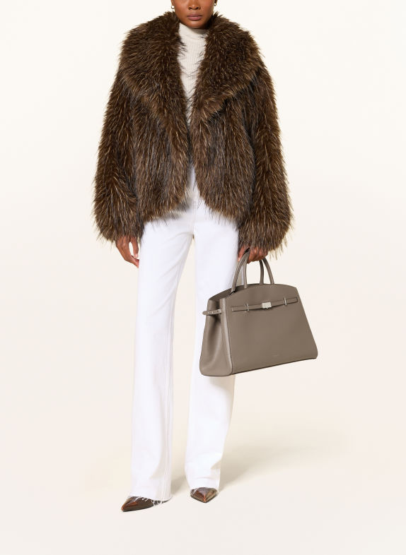 DEMELLIER Handtasche THE HUDSON TAUPE / SILBER