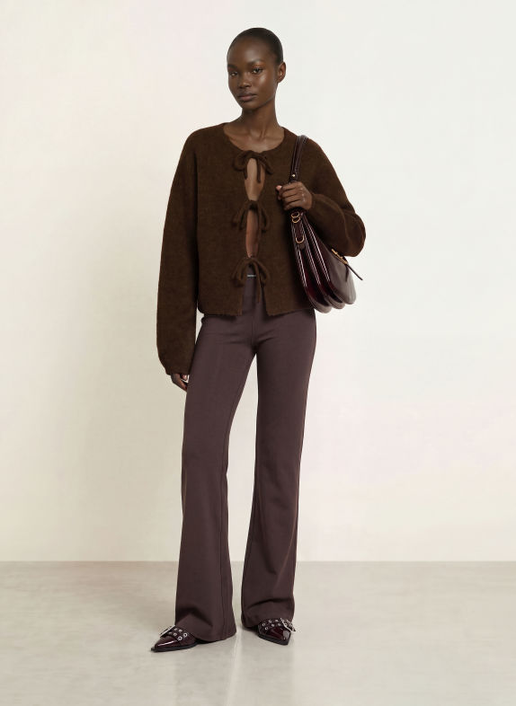 black palms ZUSIE cardigan with alpaca DARK BROWN