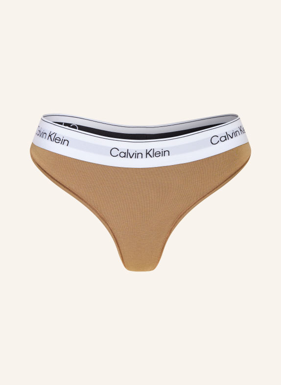 Calvin Klein String ICON COTTON MODAL HELLBRAUN / WEISS