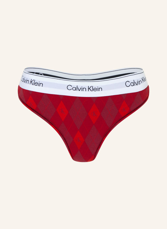 Calvin Klein String ICON COTTON MODAL DUNKELROT / ROT / WEISS