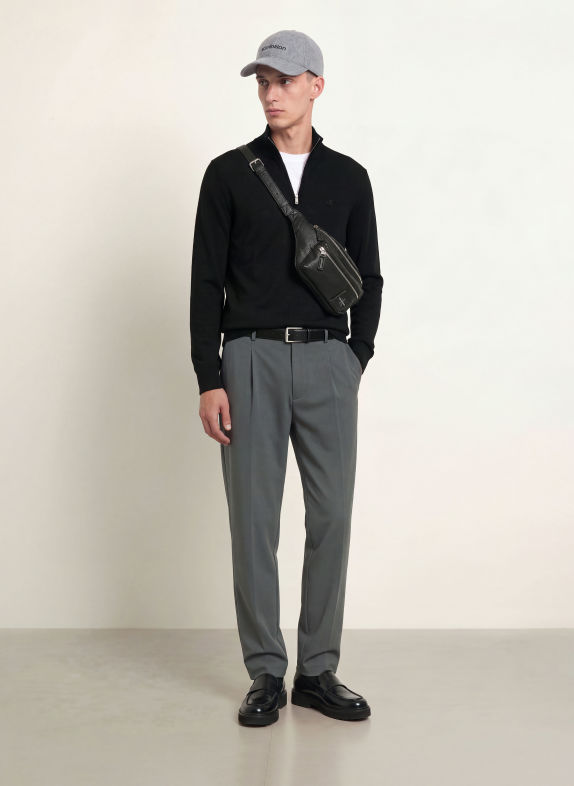 Calvin Klein Half-zip sweater BLACK