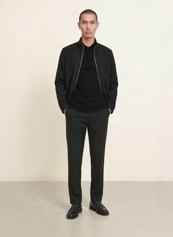 Calvin Klein knitted polo shirt BLACK