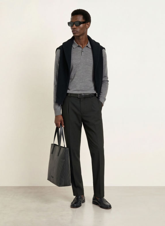 Calvin Klein knitted polo shirt GRAY