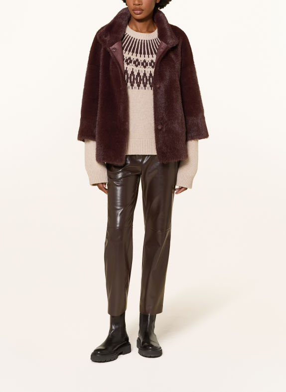 Juvia Faux fur jacket FEDORA DARK BROWN
