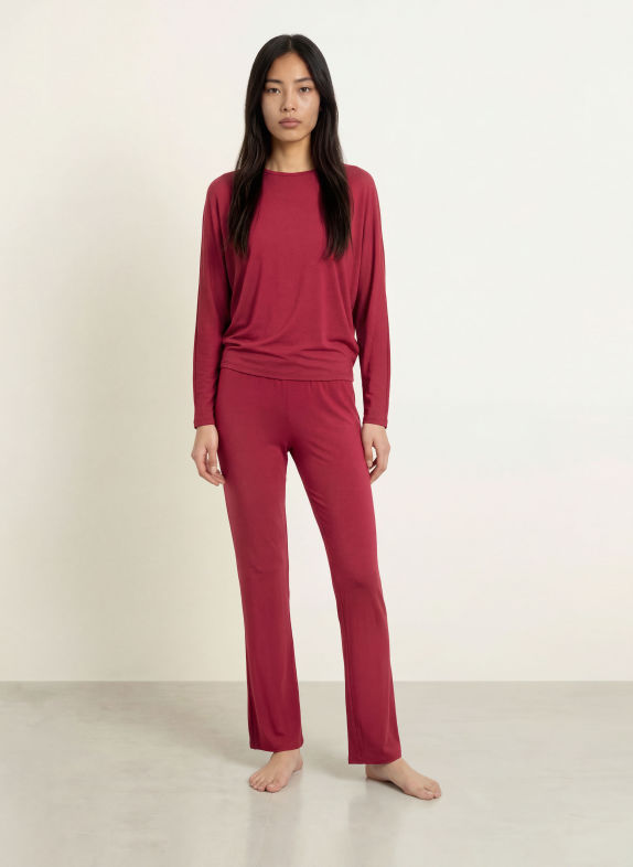 Calvin Klein T-shirt lounge ULTRA SOFT MODAL ROUGE FONCÉ