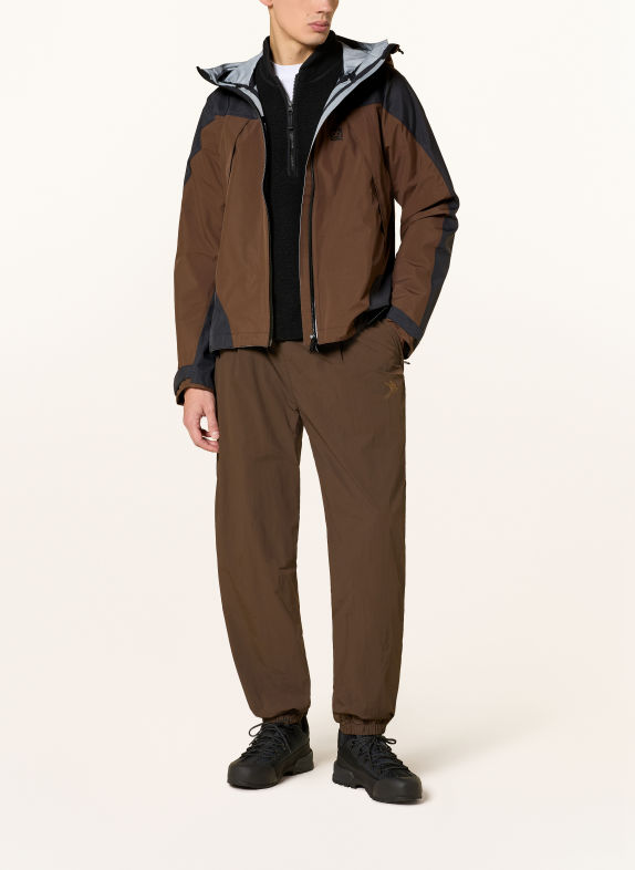 66°NORTH Veste hardshell DYNGJA MARRON FONCÉ / NOIR