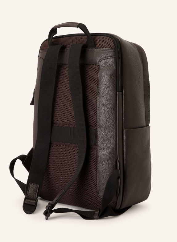 STRELLSON KENNINGTON backpack with laptop compartment DARK BROWN / SILVER