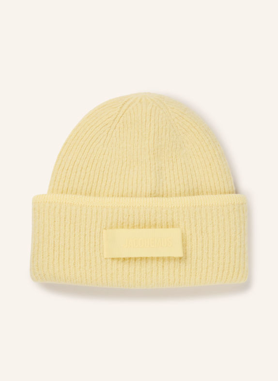 JACQUEMUS Hat LE BONNET GROS GRAIN with alpaca LIGHT YELLOW