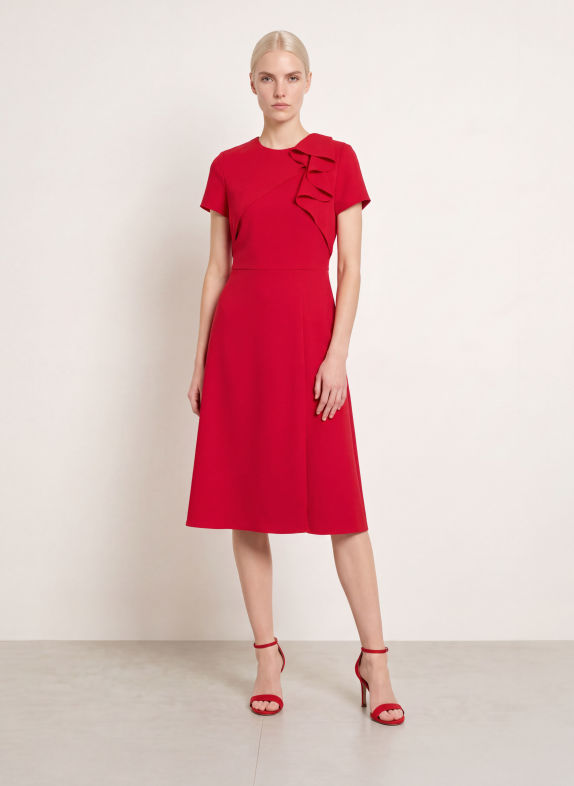 ADRIANNA PAPELL Robe à volants ROUGE