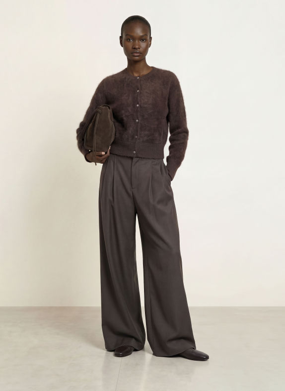 ALMADA LABEL COCO cashmere cardigan DARK BROWN