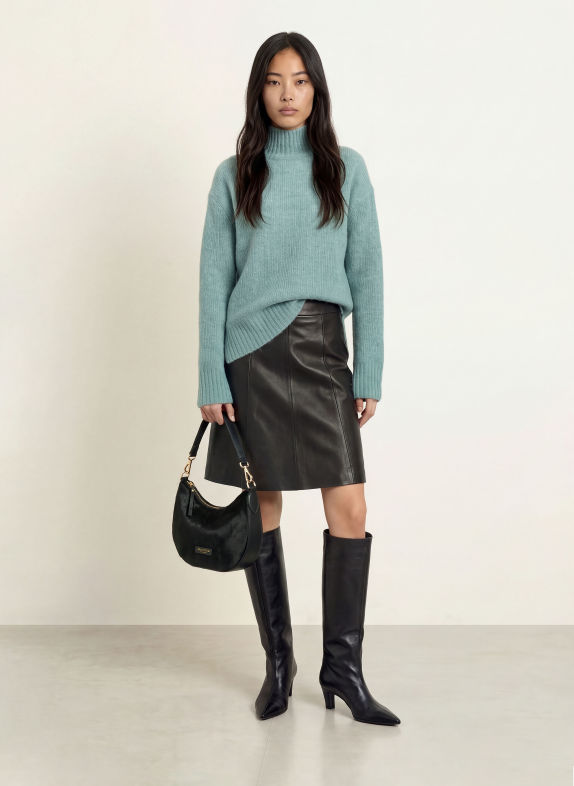 MOS MOSH MMERIM THORA sweater with alpaca LIGHT BLUE