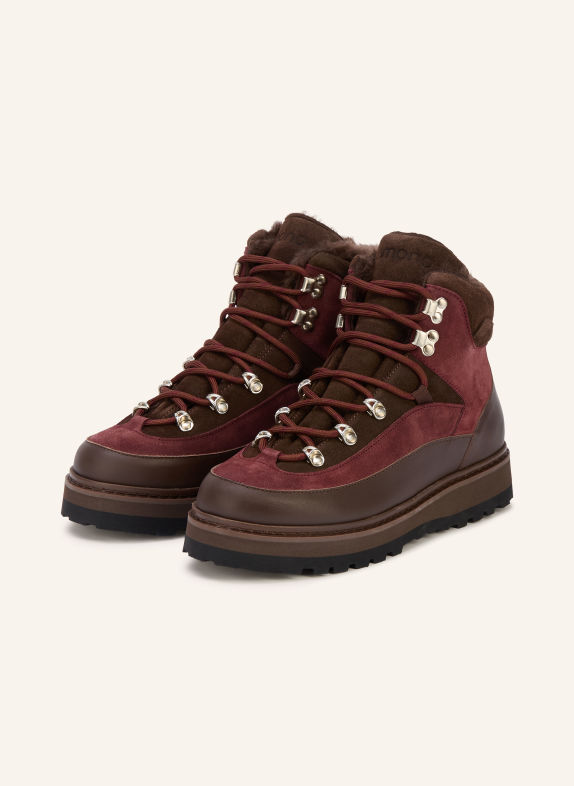 mono TAG CAP Lace-up Boots DARK BROWN / DARK RED