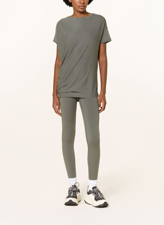 super.natural T-shirt YOGA LOOSE z wełną merino KHAKI