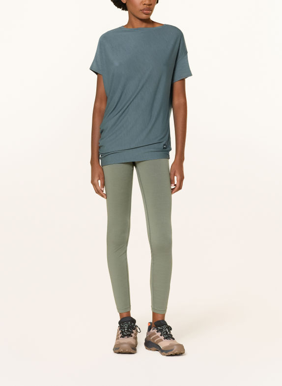 super.natural T-shirt YOGA LOOSE z wełną merino SZARONIEBIESKI
