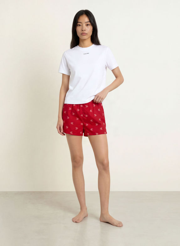 Calvin Klein short de nuit ROUGE / ROUGE CLAIR / BLANC