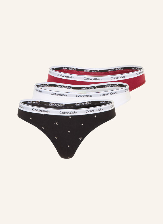 Calvin Klein 3-pack stringtrosor ICON LOGO VIT / MÖRKRÖD / SVART