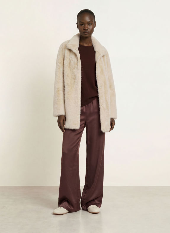 Juvia NOA faux fur coat LIGHT BROWN