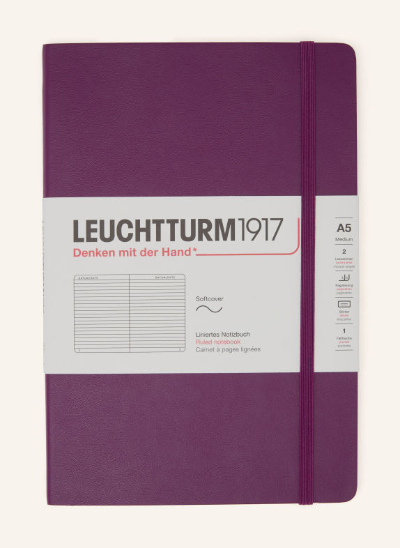 LEUCHTTURM1917 Notizbuch MEDIUM SOFTCOVER DUNKELLILA