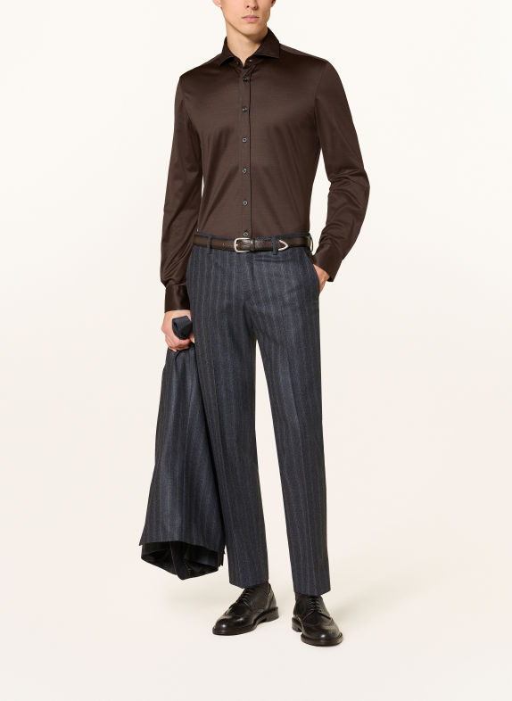 BALDESSARINI Jersey-skjorta HUGH Slim Fit MÖRKBRUN